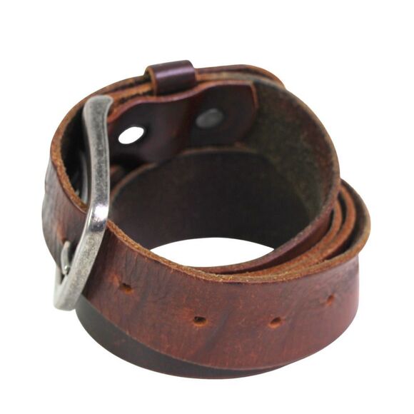 CLASSIC SADDLE BROWN GENUINE LEATHER 1 3/8"Wd CASUAL DRESS MEN'S BELT Sz 40 (R41 - Picture 3 of 11